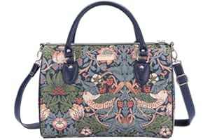 Signare Tapisserie Reisetasche Damen, Sporttasche Damen, Weekender Damen, Reisetasche groß mit William Morris Designs (Erdbeerdieb Blau)