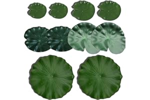 COYUN 10 Stück 5 Größen Wasserlilie Pflanzen,Teichpflanzen Künstlich, Teichdeko,Schwimmende Blumen Künstliche Seerosen für Aquarium Terrasse Garten Pool Garten Teich