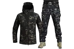SAYEYBU Taktischer Anzug Herren Camouflage Combat BDU Jacke Hemd & Hose Uniform Taktische Camouflage Kleidung Jagd