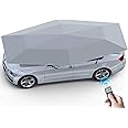 LIODUX Car Tent Fully Automatic 4.6M Large Size Hot Summer Anti-UV Wireless Control Vehicle Umbrella with Removable Charger, Windproof Carport Canopy Sun Shade for SUV, Minivan (Fully Automatic)