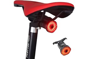 PLATTBK Bike Taillights Smart Sensing Brake Light Auto On/Off Bicycle Rear Ligths Type-c Rechargeable IPX6 Waterproof Daytime/Night Riding Red Safety Warning Back Tail Light