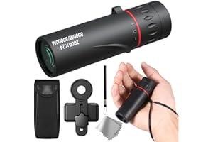 RECINQ 2000x24 Monocular with Cell Phone Holder, Monocular Telescope High Power with Bak4 Prism, Compact Monoculars for Bird Watching Traveling Hunting Camping