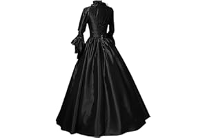 ALWYEANS Victorian Fancy Dress for Women UK Clearance Vintage Retro Medieval Dress Lace Long Sleeve Goth Cosplay Dress Ball Gown Gothic Victorian Dress Fancy Evening Dress Plus Size Promotion