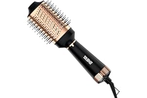 YASHE Spazzola per Capelli, Spazzola Asciugacapelli 4 in 1, Spazzola Lisciante per Capelli da 1200 W per asciugatura, lisciatura, arricciatura e volume, nero