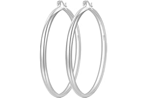 RANKEEF Pendientes de aro de plata esterlina para mujer Hipoalergénico Pendientes de aro grande Chunky Pendientes de aro de oro para las mujeres 30 40 50 60 70mm