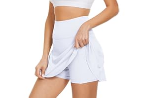 Durio Rock Damen Kurz Hosenrock Minirock Faltenrock Tennisrock Sportrock Golfrock Laufrock Röcke mit Hose Drunter und Tasche