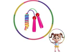AGOGUE 2 pezzi per saltare la corda per bambini e Hula Hoop per bambini, rimovibili, regolabili, per ragazzi e ragazze, fitness per bambini dai 4 anni in su