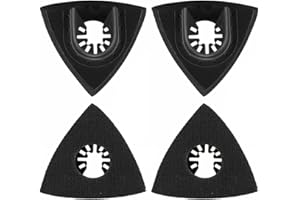 SAGASAVE Almohadillas de lijado de 80 mm para almohadillas de fijación, universal triangular, gancho y bucle, accesorios multiherramienta oscilantes para pulir madera y plástico (paquete de 4)