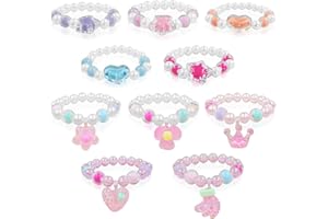Cuackamily 10-Piece Princess Themed Kids Accessory Set, Friendship Bracelets, Bracelets for Girls, Party Favours