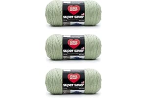 Red Heart Super Saver Pack of 3 - Frosty Green - 7oz/198g - Acrylic - 4 Medium (Worsted) - 364 Yards - Knitting, Crocheting, Crafts & Amigurumi