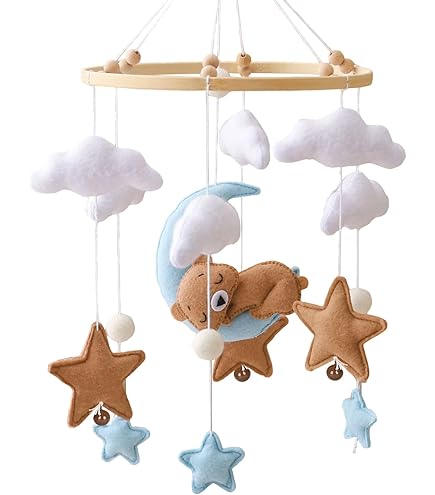 Ueiwffzo Heißluftballon Baby Mobile - Filz Windspiel Für Babybett
