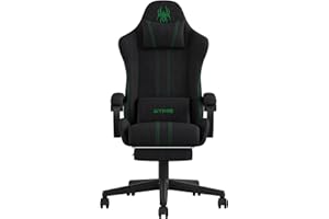 SITMOD Silla de videojuegos de tela transpirable, cómoda silla de oficina con reposacabezas y soporte lumbar, sillas ergonómicas de videojuegos para adultos, asiento giratorio de 360°