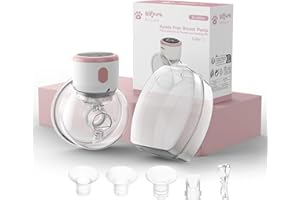 OLFJURK Tire-lait Electrique Main Libre Tire-laits Portable avec 4 Modes et 9 Niveaux, Affichage LCD, Conception Anti-fuite, Faible Bruit, Bride de 24 mm, Insert de 17/19/21 mm