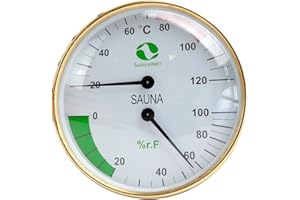 ‎SUDOREWELL SudoreWell® Sauna Klimamesser mit Sauna Thermometer + Hygrometer ∅100mm