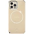 LuMee - Halo - Lighted Selfie Case for iPhone 13 Pro Max - Built-in Adjustable LED Lighting - 6.7 Inch - Gold Mirror