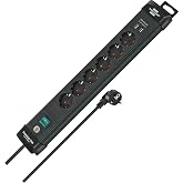 Brennenstuhl USB Şarj İşlevli Premium 6 Soketli Priz 3 mt Siyah