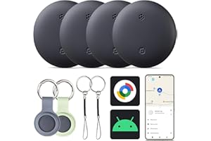 Reyke Android Tracker, Smart Tag compatibile con Google Find My (solo Android), localizzatore per chiavi, bagagli, valigia, portafoglio, confezione da 4
