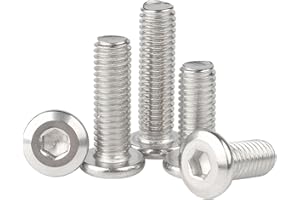 Ctyjia 20 Pièces Boulons à Six Pans, M6 x 25mm Vis à Tête Plate Hexagonale, Vis en Acier Inoxydable 304