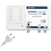 EDISION CAM-100 Amplifier Antenna TV, Central Broadband, 1UHF, 18-34dB Adjustable, 115dBmV, for Digital Terrestrial DVB-T/T2,