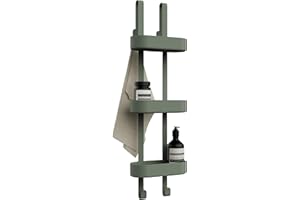 Bamodi Shower Caddy, 3 Tier Plastic Organizer, Height Adjustable Baskets, Scratch Free, Easy to Hang, No Rust, Plenty of Storage Space for Shower Accessories - Door Shower Caddy - Green