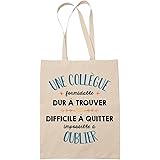 Planetee Tote Bag Formidable Collègue Beige| Idée Cadeau Travail Boulot Métier Départ Retraite Collègue Femme Sac Cabas Réuti