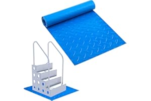 SAVITA 9 x 36 Cali Mata do Drabiny Basenowej, Podkladka do Drabiny Pool Ladder Mat z Tekstura Antyposlizgowa do Schodów Basenowych Schodów Drabin (Niebieski, 24 x 91 cm)