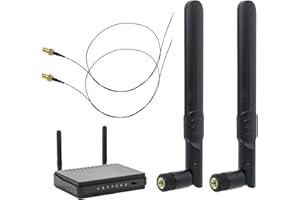 EuAcesry Antenna WiFi Esterno 2,4GHz 5,8GHz, WiFi Prolunga Antenna Omnidirezionale 5DB Amplificatori di Segnale, Cavo da IPEX4 a SMA 20 cm, per Router Wireless,Telecamera Router WiFi, Estensori