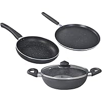 Prestige Omega Deluxe Granite 3 Pcs with 1 Glass Lid