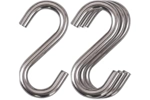 Cozihom Heavy-Duty 304 Stainless Steel S Hooks, 3 Inch Hammock, Swing S Hooks, Industrial Grade Quality Utility Hooks 4 Packs