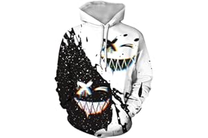 PADOLA Hombre Sudadera con Capucha Casual 3D Impresión Hoodie Mujer Estilo Navideño Pullover Moda con Manga Larga y Bolsillo