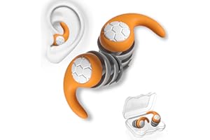 KKNE Tapones Oidos Ruido Dormir, Tapones Antirruido Reutilizables y Lavables, Antironquidos para Dormir y Protección Auditiva, Tapones Oidos Natación, Naranja