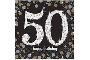 AMSCAN (PKT) Adult Gold Celebration 50th Luncheon Napkins