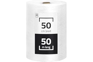 YARO Luftpolsterfolie 50cm x 50m 1 Rolle Noppenfolie Polsterfolie Blasenfolie Knallfolie - Stärke 50my - Verpackungsfolie