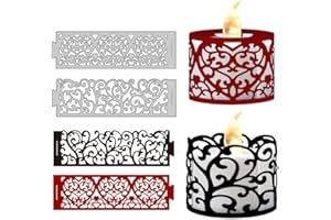 GLOBLELAND Matrices de Découpe en Métal Coeur Bougie Floral Coupe Matrices Pochoirs Matrices de Découpe en Métal pour la Fabrication de Cartes Gaufrage Outil Pochoir Scrapbooking