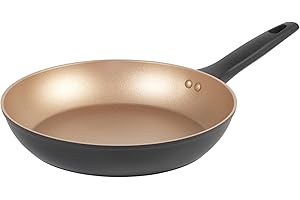 Russell Hobbs RH01667BEU7 Opulence Patelnia o srednicy 28 cm z powloka nieprzywierajaca, nadajaca sie do plyt indukcyjnych i do mycia w zmywarce, nie zawiera PFOA, kolor czarny i zloty
