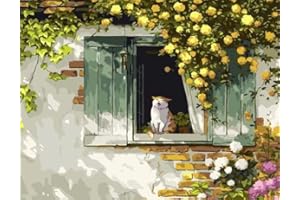 JanFebMar Malen Nach Zahlen Erwachsene DIY Handgemalt Ölgemälde Kit Mit Knitterfreie Leinwand, 4 Pinsels und Acrylfarbe Rahmenlos 40 X 50cm