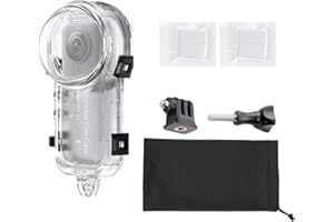 HIGATFUL Insta 360 X3 Boîtier de plongée invisible, étanche jusqu'à 60 m (197 pieds) - Boîtier de protection pour plongée sous-marine Insta360 X3 avec accessoires de support
