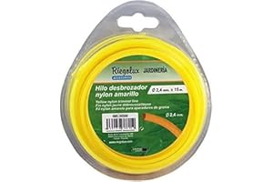 RIEGOLUX 107636 Fil de débroussailleuse en Nylon Rond Jaune 2,4 mm x 15 m
