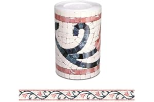 GouieRylin Wall Border-Autoadesivo adesiva muro decorativa Mosaico di fiori rosa retrò 10cm X 500cm