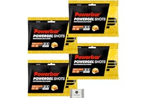 WOMANDA PowerBar PowerGel Shots - High Carb Energie Gummis - C2MAX - 4x60g (4x60g, Orange)