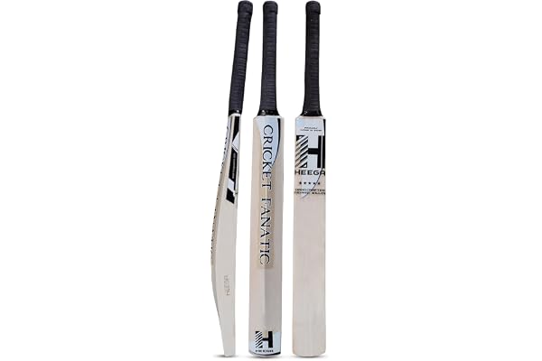 Heega Fanatic Middler Kashmir Willow Cricket Bat Half Width Middling Training Purpose Practice Bat Leather Ball Bat Ideal for Batting Drills, Coaching and Net Sessions (Size 6)