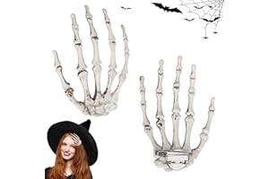 BUKYCAT 2 Stück Schädel Hand Haarspangen, Horror Haarspange, Halloween Skelett Krallen Haarspangen, Schädel Klaue Haar Haarspangen, Gothic Haarclip für Damen Mädchen Haarschmuck