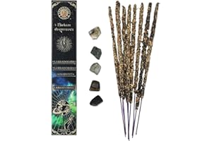 FRAGRANCES & SENS Frangrance & Sens - Incenso Bastoncini Naturali alla Ruta, Artigianali Fatti a Mano, Incluse Vere Pietre Labradorite, Lunga Durata (circa 75min), 20gr