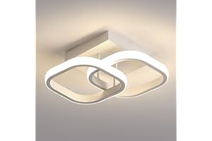Osairous Plafoniera LED Soffitto Moderna, Lampadario LED Soffitto Bianco 2137LM, Lampada da Soffitto Quadrata per Camera da Letto Soggiorno Cucina Studio, Luce Neutra 4500K, 29CM