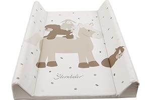 Sterntaler Cambiador de casa de granja – Cambiador con diseño impreso – Cambiador 50 x 70 cm – Higiénico y facilita el cambiador, fácil de limpiar y limpiar, color crudo