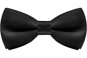 Wincredulous Kids Bow Tie, Boy's Pre-Tied Bow Ties - Adjustable Neck Silk Bowties Classic Solid Colour Bow Tie for Baby Toddler