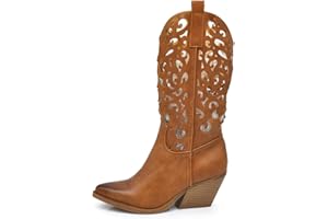 IF Texani Damenschuhe Cowboy Western Stiefel Spitze Camperos Ethnic DT-16, Schwarz - 5005 Nero - Größe: