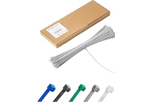Haus Projekt Confezione da 100 Fascette Grigio di Qualità per Uso Industriale, 300 mm x 3,6 mm, Fascette in Plastica Regolabili Multiuso per Uso Interno ed Esterno, Gestione dei Cavi Elettrici, Fili