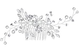 CLYHON Grzebień dla panny młodej, biżuteria z perłami, ozdoba do włosów, dla panny młodej, grzebień ślubny, elegancka ozdoba głowy