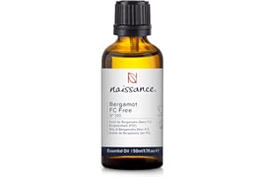 Naissance Bergamot (FC Free) Essential Oil (no. 100) 50ml - Pure, Natural, Cruelty Free, Vegan and Undiluted - to for Aromatherapy & Diffusers